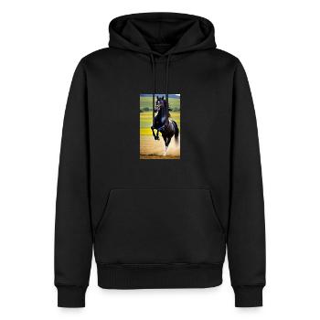 Cheval | Équitation | Animal | Monture | Coloré - Sweat à capuche Premium bio Homme - noir - Devant - Nico (187cm)