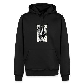 Cheval | Équitation | Animal | Monture | Coloré - Sweat à capuche Premium bio Homme - noir - Devant - Nico (187cm)