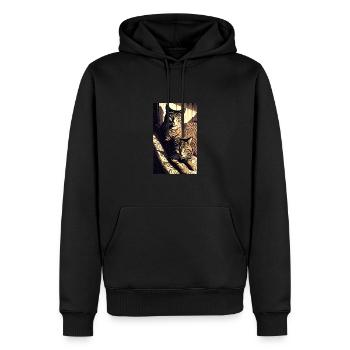 Cat | Pet | Cat Fan | cute | Kitten - Men’s Premium Organic Hoodie - black - Front - Nico (187cm)