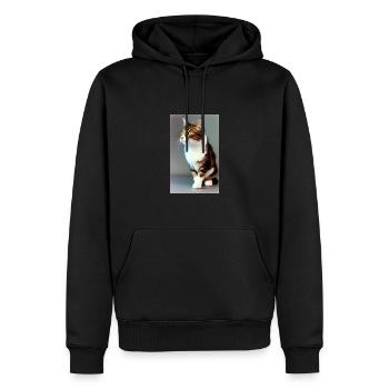 Katze | Haustier | Katzenfan | niedlich | Kätzchen - Männer Premium Bio Hoodie - Schwarz - Vorne - Nico (187cm)