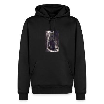Katze | Haustier | Katzenfan | niedlich | Kätzchen - Männer Premium Bio Hoodie - Schwarz - Vorne - Nico (187cm)