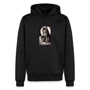 Katze | Haustier | Katzenfan | niedlich | Kätzchen - Männer Premium Bio Hoodie - Schwarz - Vorne - Nico (187cm)