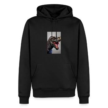 Dinosaurier | T-Rex | Tyrannosaurus - Männer Premium Bio Hoodie - Schwarz - Vorne - Nico (187cm)