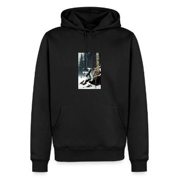 Wolf | Predator | Dog | Mystical - Men’s Premium Organic Hoodie - black - Front - Nico (187cm)