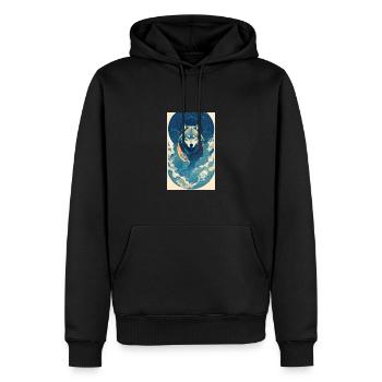 Wolf | Predator | Dog | Mystical - Men’s Premium Organic Hoodie - black - Front - Nico (187cm)
