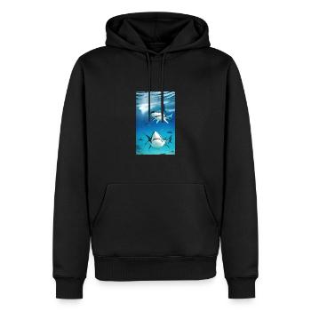 Shark | Great White Shark | Sea creature | Fish - Men’s Premium Organic Hoodie - black - Front - Nico (187cm)