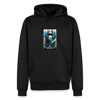 Shark | Great White Shark | Sea creature | Fish - Men’s Premium Organic Hoodie - black - Front - Nico (187cm)