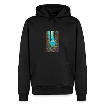 Shark | Great White Shark | Sea creature | Fish - Men’s Premium Organic Hoodie - black - Front - Nico (187cm)