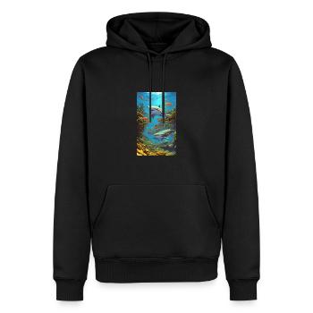 Shark | Great White Shark | Sea creature | Fish - Men’s Premium Organic Hoodie - black - Front - Nico (187cm)