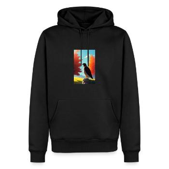 Aigle | Oiseaux | Liberté | Animaux - Sweat à capuche Premium bio Homme - noir - Devant - Nico (187cm)