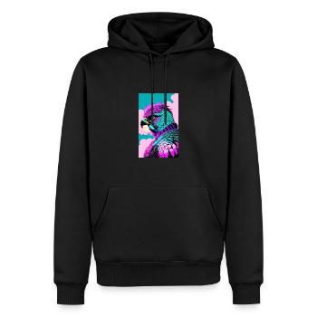 Aigle | Oiseaux | Liberté | Animaux - Sweat à capuche Premium bio Homme - noir - Devant - Nico (187cm)