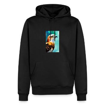 Aigle | Oiseaux | Liberté | Animaux - Sweat à capuche Premium bio Homme - noir - Devant - Nico (187cm)