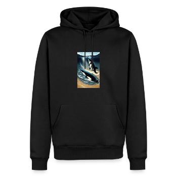 Orca | Whale | Killer whale | Sea creature | Ocean - Men’s Premium Organic Hoodie - black - Front - Nico (187cm)