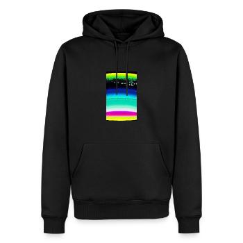 Farben | Bunt | Muster | gemustert | Farbverlauf - Männer Premium Bio Hoodie - Schwarz - Vorne - Nico (187cm)