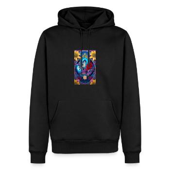 Flowers | Birds | Nature | Butterfly | Floral - Men’s Premium Organic Hoodie - black - Front - Nico (187cm)
