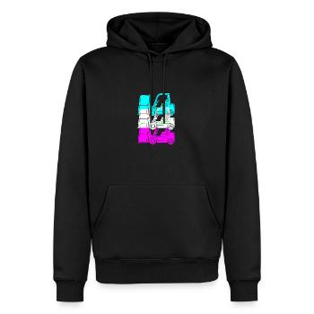 Gabelstaplerfahrer - Männer Premium Bio Hoodie - Schwarz - Vorne - Nico (187cm)