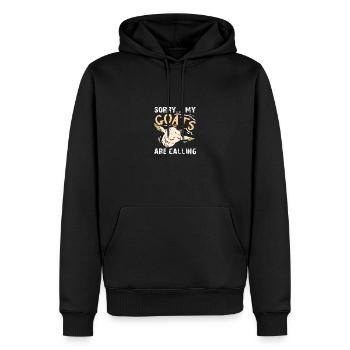 Meine Ziegen rufen - Lustiges Ziegendesign - Männer Premium Bio Hoodie - Schwarz - Vorne - Nico (187cm)