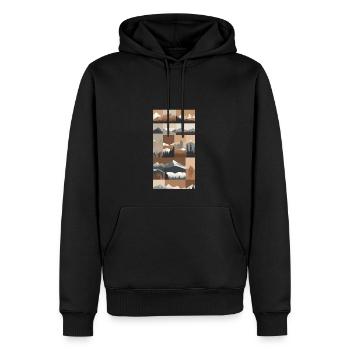 Reduzierte Naturmotive - Männer Premium Bio Hoodie - Schwarz - Vorne - Nico (187cm)