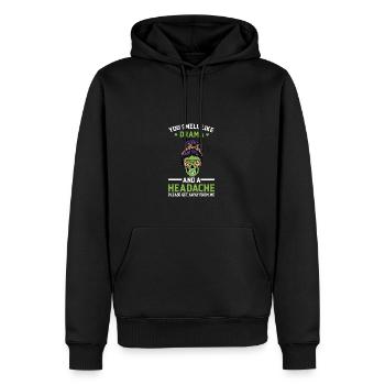 Du riechst nach Drama und Kopfschmerz lustigem Zit - Männer Premium Bio Hoodie - Schwarz - Vorne - Nico (187cm)
