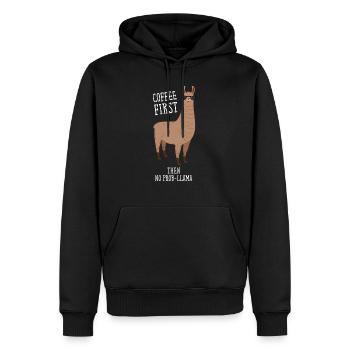 Coffee First Then No Prob-Llama - Sweat à capuche Premium bio Homme - noir - Devant - Nico (187cm)