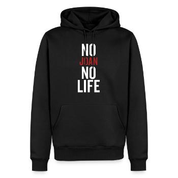 Pas de Jeanne Pas de vie - Sweat à capuche Premium bio Homme - noir - Devant - Nico (187cm)