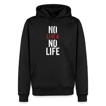 Nein Linda Kein Leben - Männer Premium Bio Hoodie - Schwarz - Vorne - Nico (187cm)