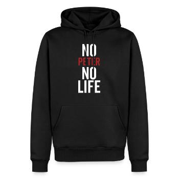 No Peter No Life - Men’s Premium Organic Hoodie - black - Front - Nico (187cm)