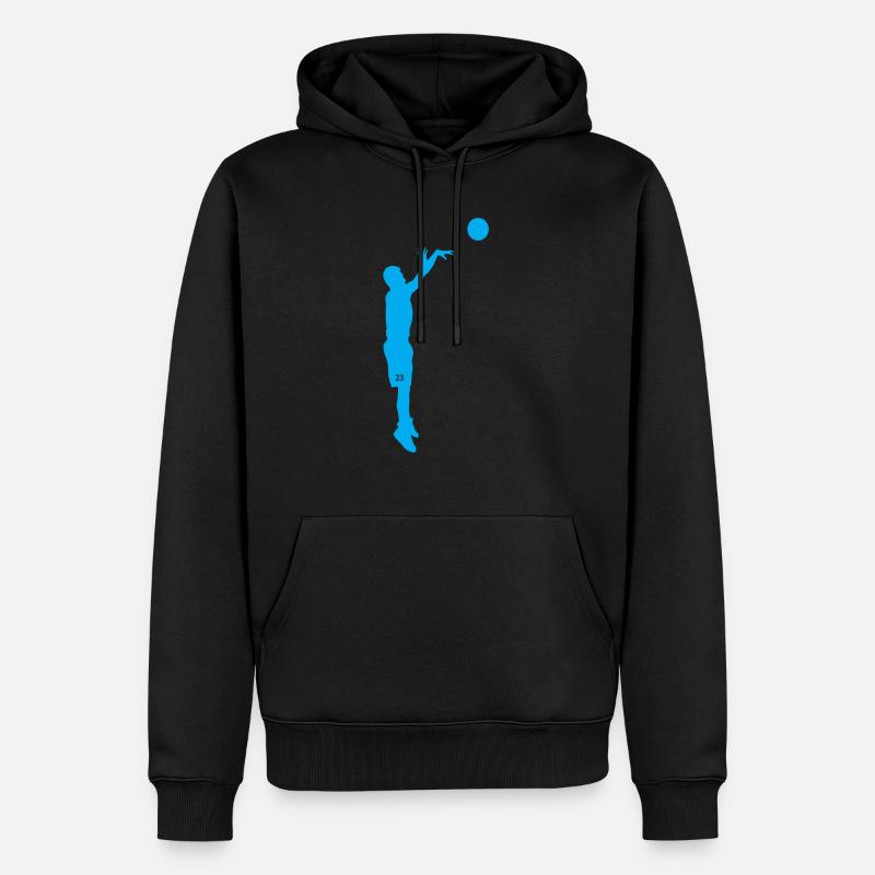Basket-ball - Sweat à capuche Premium bio Homme - noir