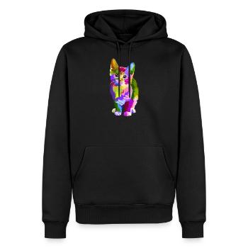 Colorful cat - Men’s Premium Organic Hoodie - black - Front - Nico (187cm)