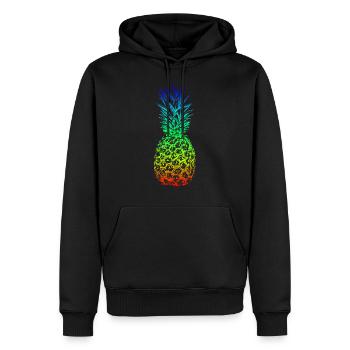 Regenbogen Ananas Hawaii Sommer Design für - Männer Premium Bio Hoodie - Schwarz - Vorne - Nico (187cm)