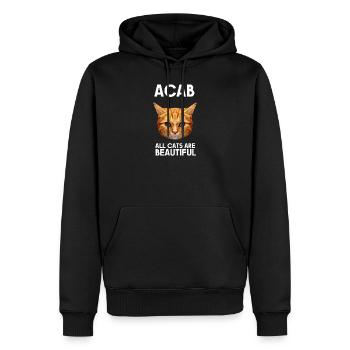 ACAB all cats are beautiful - Sweat à capuche Premium bio Homme - noir - Devant - Nico (187cm)