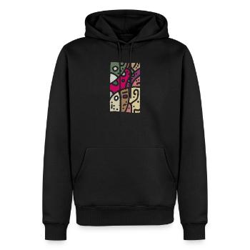 Muster Kunst - Ethno Farbe - Männer Premium Bio Hoodie - Schwarz - Vorne - Nico (187cm)