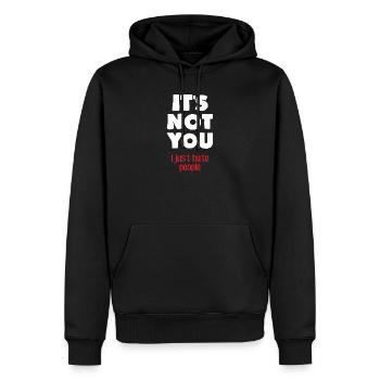 Ich hasse Menschen (dunkel) - Männer Premium Bio Hoodie - Schwarz - Vorne - Nico (187cm)