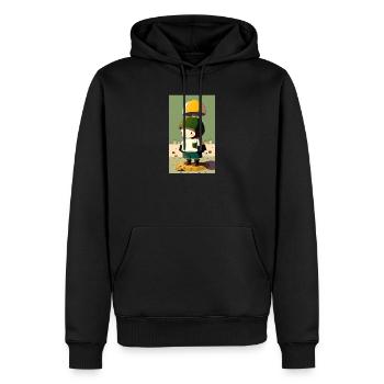 Pilz-Pilz-Charakter - Männer Premium Bio Hoodie - Schwarz - Vorne - Nico (187cm)