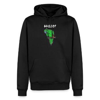 Perroquet disant, Animal d’oiseau, Amoureux des oiseaux, animal de compagnie - Sweat à capuche Premium bio Homme - noir - Devant - Nico (187cm)