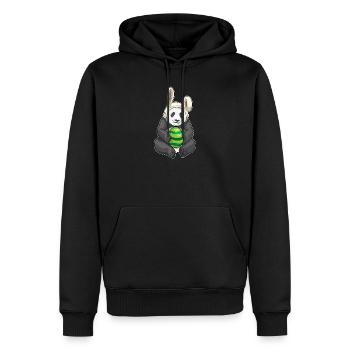 Panda Ostern Hasenohren - Männer Premium Bio Hoodie - Schwarz - Vorne - Nico (187cm)