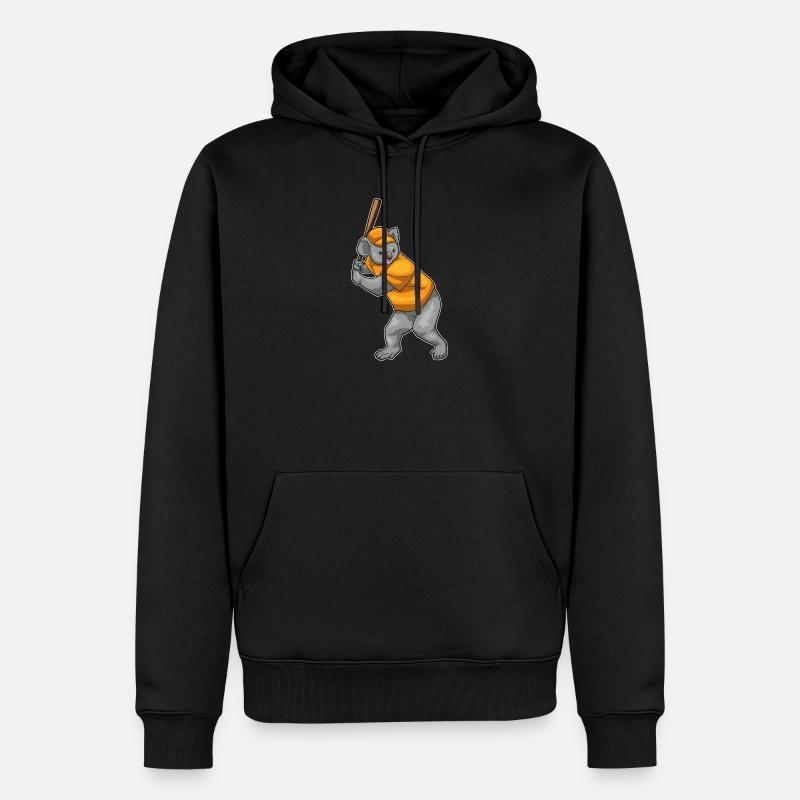 Koala Baseball Baseballschläger - Männer Premium Bio Hoodie - Schwarz