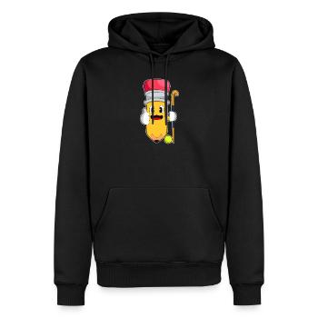 Crayon de hockey sur gazon Stick - Sweat à capuche Premium bio Homme - noir - Devant - Nico (187cm)