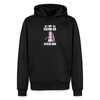 Die schönsten Einhörner spielen Oboe für Oboistin - Männer Premium Bio Hoodie - Schwarz - Vorne - Nico (187cm)