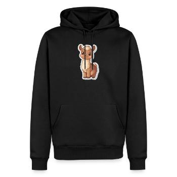 Lama Alpaga Lama Lama Cadeau Animal - Sweat à capuche Premium bio Homme - noir - Devant - Nico (187cm)