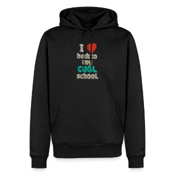 Pixel-Art, die ich liebe Zurück zu meiner coolen Schule - Männer Premium Bio Hoodie - Schwarz - Vorne - Nico (187cm)