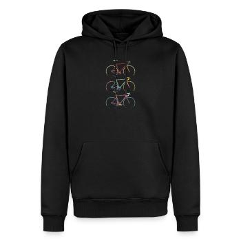 Chemise de vélo de route vintage – Retro Bike Design - Sweat à capuche Premium bio Homme - noir - Devant - Nico (187cm)