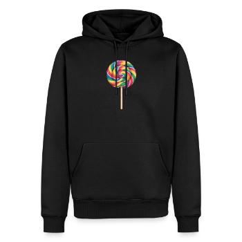 Bunter Regenbogen Lolli Spiral Look - Männer Premium Bio Hoodie - Schwarz - Vorne - Nico (187cm)
