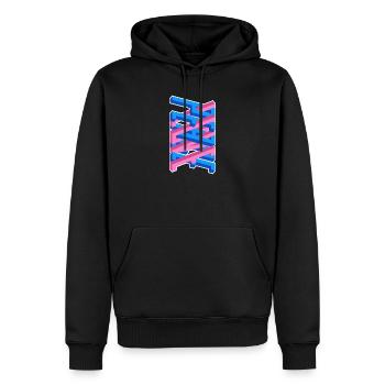 Love & Peace – Graffiti Style Love & Freedom - Men’s Premium Organic Hoodie - black - Front - Nico (187cm)