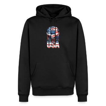 USA Football Passion Drapeau américain - Sweat à capuche Premium bio Homme - noir - Devant - Nico (187cm)