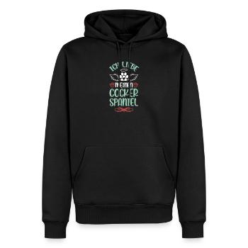 Ich liebe meinen Cocker Spaniel - Männer Premium Bio Hoodie - Schwarz - Vorne - Nico (187cm)