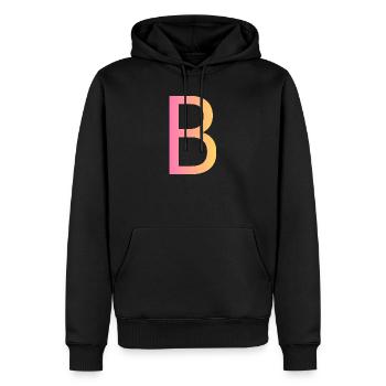 b - Men’s Premium Organic Hoodie - black - Front - Nico (187cm)