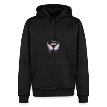 100% ange, ailes d’ange, ailes d’ange, ailes, graffiti - Sweat à capuche Premium bio Homme - noir - Devant - Nico (187cm)