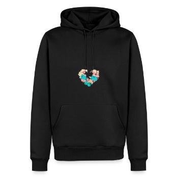 glace à l’eau, cœur de fleur, crème glacée, pastel, crème glacée avec style, - Sweat à capuche Premium bio Homme - noir - Devant - Nico (187cm)