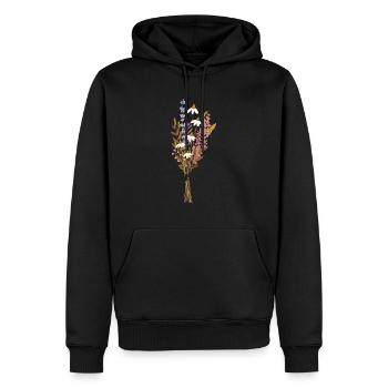 Bouquet - Sweat à capuche Premium bio Homme - noir - Devant - Nico (187cm)